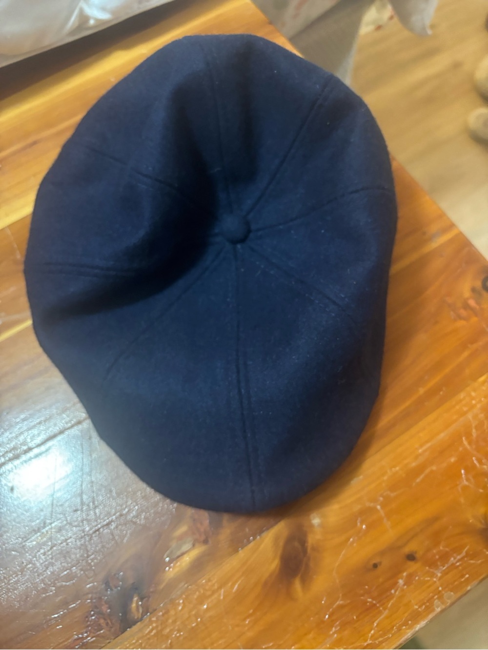 Men's Navy Wool Blend Newsboy Cap
